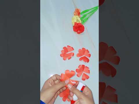 DIY - Rose Flower Stick | How To Make Rose Flower From Paper | Rose Flower | #shorts #diycrafts