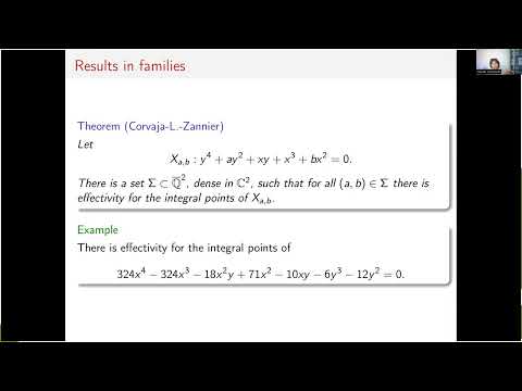 Davide Lombardo: Effectivity for the integral points of certain curves of genus 2 (NTWS 256)