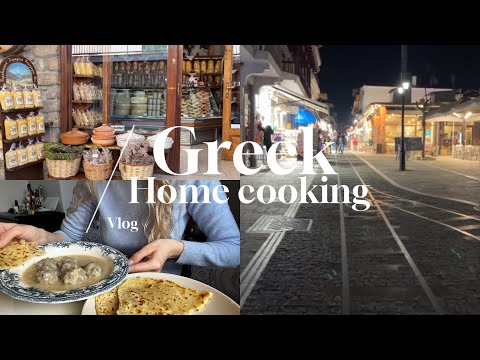 Winter vacation in Kalavryta GREECE,Yuvarlakia Avgolemono and Easy Pita Bread |VLOG| ENG