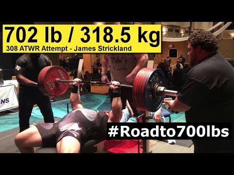 702 lb / 318.5 kg  ATWR Bench Press Attempt - James Strickland
