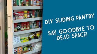 DIY Sliding Pantry | Use the Dead Space Next to Your Fridge!