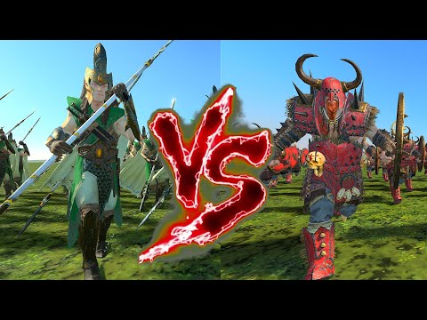Eternal Guard VS Marauders of Khorne. Total War Warhammer 3