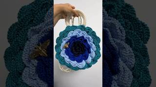 Blue Rose Crochet bag design 😍💙 #crochet #crochetpatterns #shorts