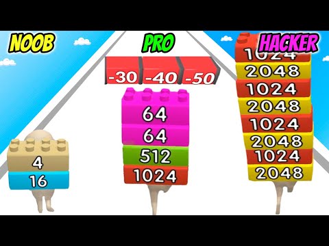 Brick Runner 2048 - NOOB vs PRO vs HACKER