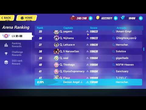 Honkai Impact 3rd Exalted MA Top 100 Americas Server
