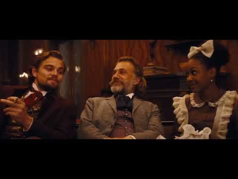 Django Unchained official trailer frame: Django rides across a stark landscape
