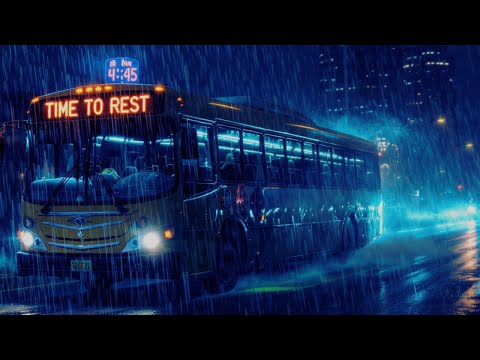 Cozy Parked Bus Ambience: Ultimate Window Rain Therapy | Deep Sleep Sounds for Insomnia Relief