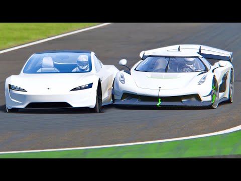 Koenigsegg Jesko vs Tesla Roadster - Monza