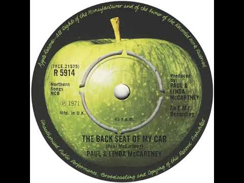 UK New Entry 1971 (150) Paul & Linda McCartney - The Back Seat Of My Car