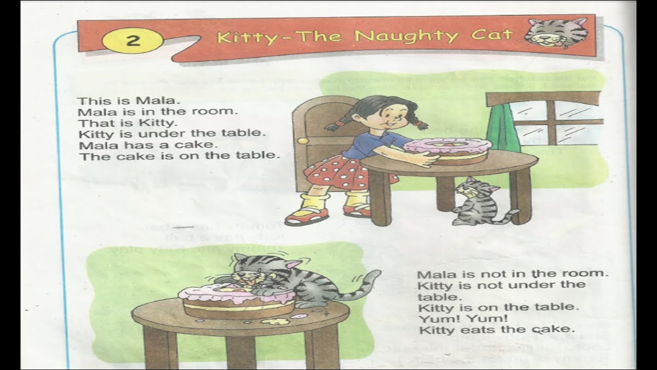 Kitty The Naughty Cat|| D.A.V School || Class-1 English || Chapter-2 || Explain in Hindi