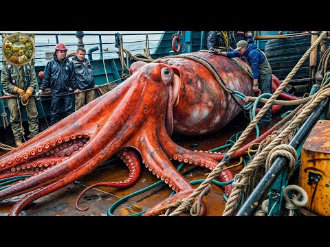 Giant Squid fishing, How fishermen catch thousands of giant squid every day - Emison Newman