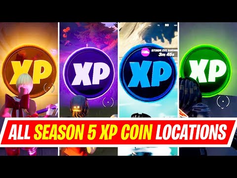 All XP Coins Locations - Gold, Purple, Blue & Green XP Coins Locations Fortnite Season 5 (Week 7-11)