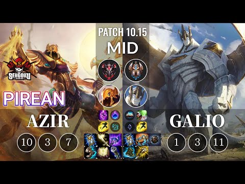 SG Pirean Azir vs Galio Mid - KR Patch 10.15