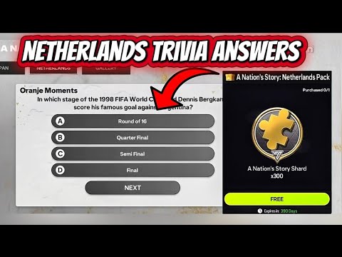 HOW TO GET NETHERLANDS A NATION'S STORY TRIVIA EVENT ANSWERS DAY 3 300 SHARD IN EA FC FIFA MOBILE 25