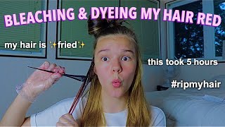BLEACHING AND DYEING MY HAIR RED