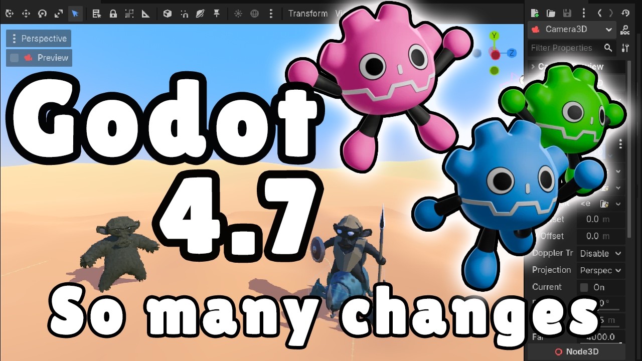 Video thumbnail for a Godot 4.7 feature overview
