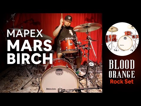 Grave! MAPEX Mars Birch Rock com 2 surdos e Bumbo 22"