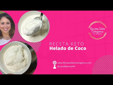 Helado (mantecado, nieve) de coco sin azucar. Receta para diabeticos y dieta cetogenica, low carb.