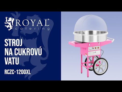 Video - Stroj na cukrovú vatu - 72 cm - 1200 W - vozík a ochranný kryt