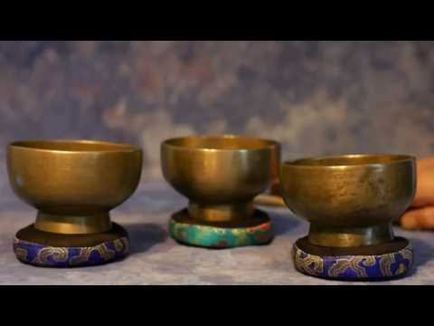 ~ Pedestal 3 Bowl Auric Healing Set ~