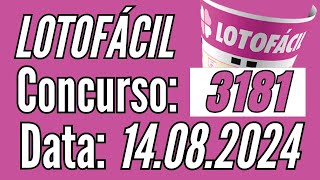 LOTOFÁCIL de hoje 14/08,  Premiação de hoje, Lotofácil de Hoje, Resultado Lotofácil,