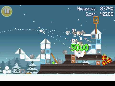 Angry Birds Seasons Greedings 1-12 Xmas 3 star Walkthrough