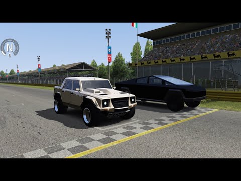 Lamborghini LM004S   vs   Tesla Cybertruck AWD  @ Monza 1966