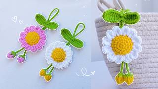 🌸Crochet Daisy Keychain Tutorial | Quick & Easy | Beginner Friendly Tutorial ✨