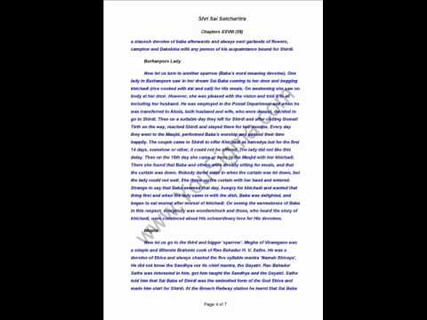 Sri Sai Satcharitra Chapter 28 - Sparrows Drawn To Shirdi...