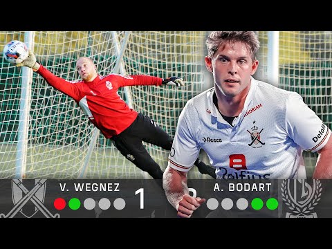 Victor Wegnez tests his FOOTBALL SKILLS and challenges Arnaud Bodart 🏑🧤