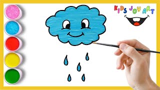Cloud drawing // How to draw a Cloud // Toodlers art and painting