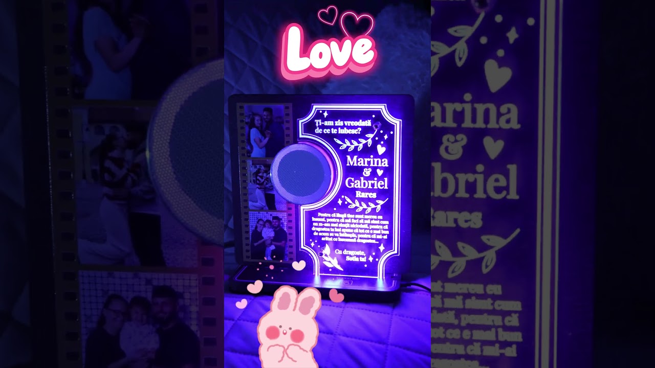Thumbnail video Trofeu pentru persoana iubita – LED multicolor + boxa si 3 poze