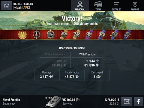 WoT Blitz - VK 100.01 (P) Mastery + a Bonus game