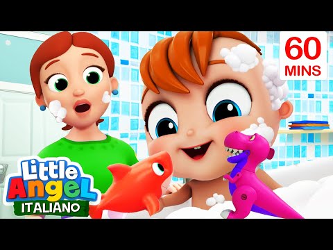 La routine serale di Gianni!🛁👶🏻Cartoni Animati con Gianni Piccino - Little Angel Italiano