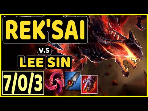 CRUSH (REK'SAI) vs LEE SIN - 7/0/3 KDA JUNGLE GAMEPLAY - KR Ranked GRANDMASTER