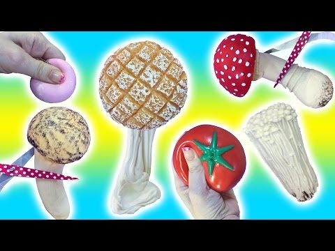 Cutting Open Squishy Toy Mushrooms! Tomato Stress Ball! Doctor Squish