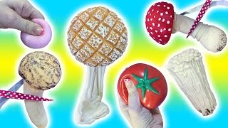 Cutting Open SQUISHY Toy Mushrooms! Tomato Stress Ball! SANDY Squeeze Toys Doctor Squish