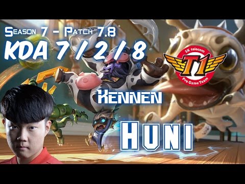 SKT T1 Huni KENNEN vs JAYCE Top - Patch 7.8 KR Ranked