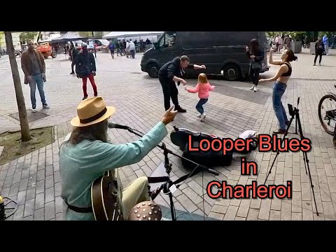 Busker gets them DANCING in Charleroi - ‘Looper Blues’