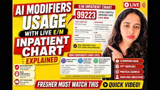 AI Modifier Usage | LIVE E/M Inpatient Chart Explained | High MDM & Medicare Rules (2026) #ENM #cpt
