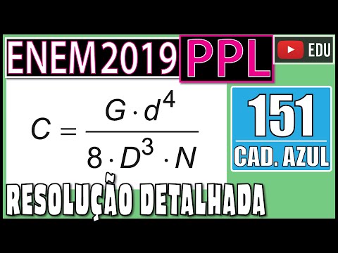 [ENEM 2019 PPL] 151 📘 ÁLGEBRA Para certas molas a constante elástica (C) depende do diâmetro médio