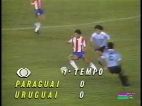 Copa América 1989: Paraguay 0-3 Uruguay (12/07/1989). Narración en inglés.