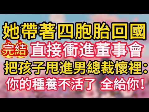 她帶著四胞胎回國，直接衝進董事會，把孩子甩進男總裁懷裡：&ldquo;你的種，養不活了，全給你！&rdquo;