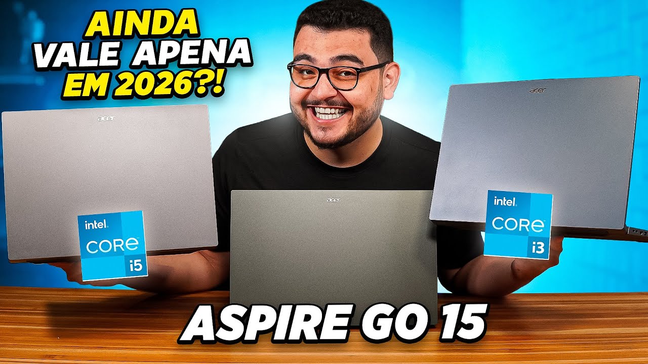 Miniatura da avaliação em vídeo de Notebook Acer Aspire Go 15 AG15-71P-54J6 Intel Core i5 8GB 256GB Linux 15,6"