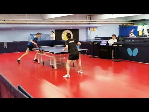 Juniorliga(P2)/8.SINGLE/3.SÆT // CPH - Hvidovre 1 vs.  OB Bordtennis 2, Chelinda imod Gustav