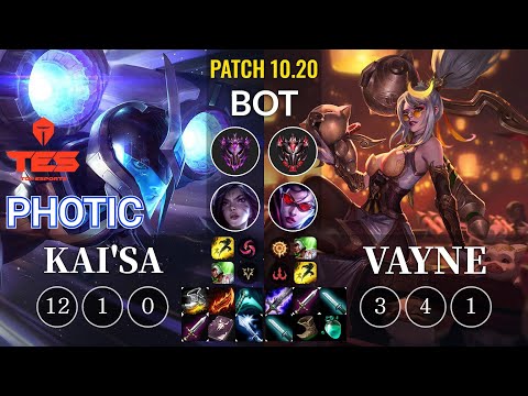 TES Photic Kai'Sa vs Vayne Bot - KR Patch 10.20