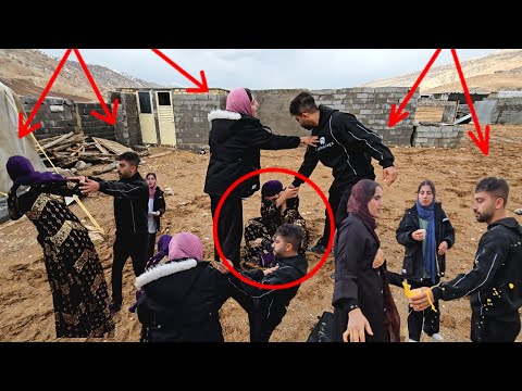 Hamidah being beaten by Mehdi and taken to the wedding ceremony