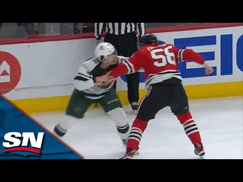Two Fights Ensue Between Blackhawks & Wild At The Same Time