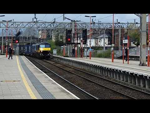 DB Cargo 90026 (ex Grand Central livery) & 90024 (Malcolm livery) at Stafford