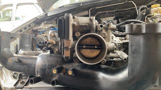Throttle body removal and Cleaning 05 Subaru Outback XT turbo